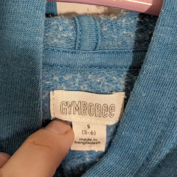 Gymboree PEACE Cropped Hooded Sweatshirt with Colorful Embroidery Girls' S 5/6 - Picture 6 of 9